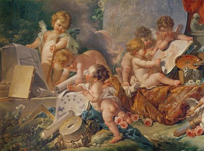 The Meeting of the Arts or The Geniuses of the Arts (detail) by François Boucher